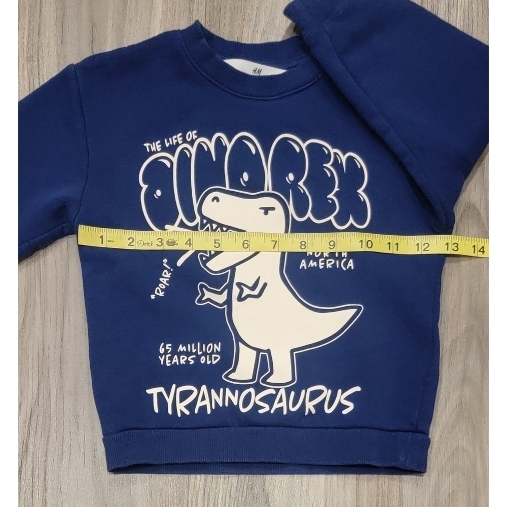 H&M Dinosaur Sweatshirt Navy Size 3-4T - Picture 4 of 7